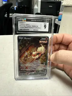 [CGC 9 MINT] Pokemon Flareon V SWSH179 Flareon Vmax Premium Collection 2021 - Image 1