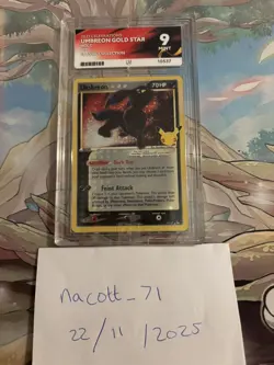 Pokemon Umbreon Gold Star 17/17 Celebrations Ace 9 - Image 1