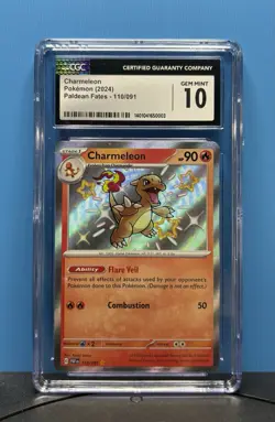 2024 POKEMON PAF EN-PALDEAN FATES SHINY RARE #110 CHARMELEON CGC 10 GEM MINT - Image 1