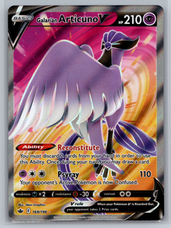 Pokemon - Galarian Articuno V (Full Art) - 169/198 - Chilling Reign - Holo NM - Image 1