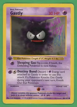 Gastly Pokemon Base Set Shadowless 1st Edition Common 50/102 - Image 1