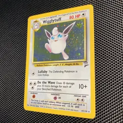 Pokemon TCG Wigglytuff Base Set 2 19/130 Unlimited Holo Rare LP w/ SWIRL 🌀 - Image 2