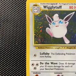 Pokemon TCG Wigglytuff Base Set 2 19/130 Unlimited Holo Rare LP w/ SWIRL 🌀 - Image 4
