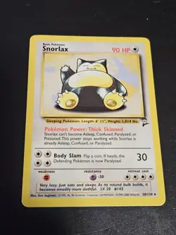 Pokemon TCG Base Set 2 Snorlax 30/130 Rare - Non-Holo - LP - Image 1