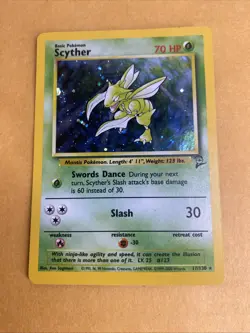 Scyther 17/130 Pokemon Base Set 2 Holo Rare Pokemon TCG - 219 - Image 2
