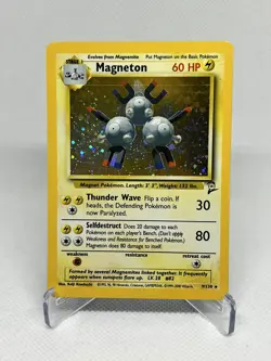 Pokemon TCG Magneton Base Set 2 Holo Unlimited 9/130 NM - Image 1