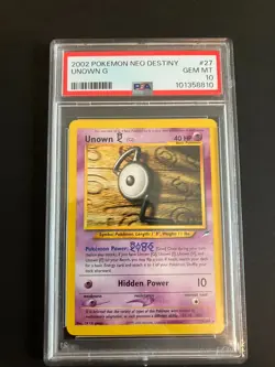 PSA 10 GEM MINT Unown G 27/105 Neo Destiny 1st Edition Pokemon - Image 1