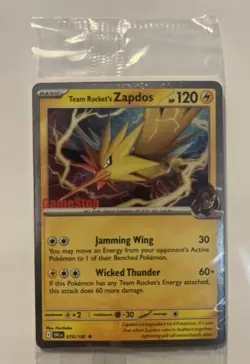 (SEALED) Team Rocket's Zapdos 070/182 Pokemon Destined Rivals GameStop Promo NM - Image 1