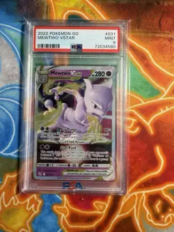 PSA 9 Mewtwo Vstar #031 2022 Pokemon Go - Image 1
