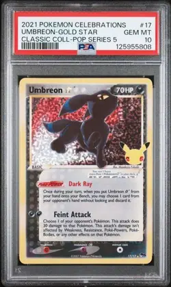 PSA 10 UMBREON GOLD STAR 17 CELEBRATIONS CLASSIC COLLECTION POKEMON GEM MINT - Image 1