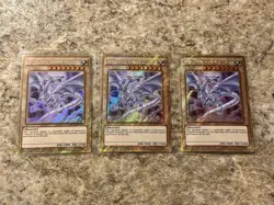 Yu-Gi-Oh! NM 3x Blue-Eyes White Dragon Gold Secret Rare Playset MVP1-ENGV4 - Image 2