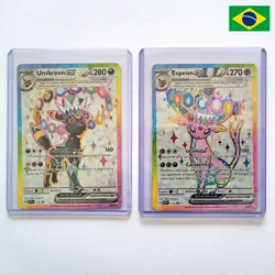 Pokemon Umbreon ex 176 & Espeon ex 175 Promo Set Prismatic Portuguese SAR Card - Image 1