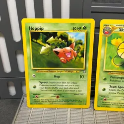 Hoppip 61/111 & Skiploom 49/111 Neo Genesis Set Lot Of 2 WOTC Pokemon Card - Image 2