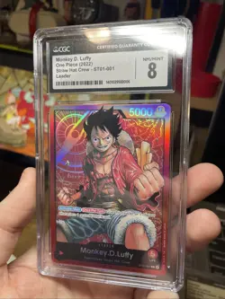 ONE PIECE Monkey D Luffy ST01-001 CGC 8 ERRATA Card, Near Mint! Bandai! TCG CCG - Image 4