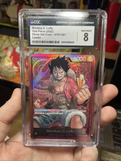 ONE PIECE Monkey D Luffy ST01-001 CGC 8 ERRATA Card, Near Mint! Bandai! TCG CCG - Image 5