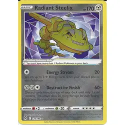 124/196 Radiant Steelix : Radiant Rare Card : SWSH-11 Lost Origin : Pokemon TCG - Image 1
