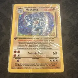 Pokemon TCG Machamp Base Set 8/102 Holo 1st Edition Holo Rare Sealed - Image 1