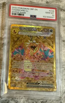 2023 POKEMON OBF EN-OBSIDIAN FLAMES HYPER RARE #228 CHARIZARD EX PSA 10 - Image 1