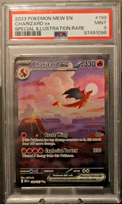 Charizard ex 2023 Pokemon 151 Mew EN Special Illustration Rare PSA 9 Mint #199 - Image 1