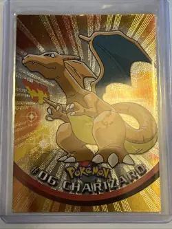Topps Pokemon #06 Charizard Holo Foil TV Animation Series 1 Black Logo - Image 1