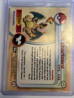 Topps Pokemon #06 Charizard Holo Foil TV Animation Series 1 Black Logo - Image 2
