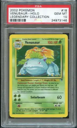2002 Pokemon Venusaur Holo 18/110 Legendary Collection PSA 10 GEM MINT POP 31 - Image 1