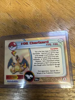 Charizard #06 Topps TV Animation Edition Black Logo 1999 Pokemon TCG MINT/NM - Image 2