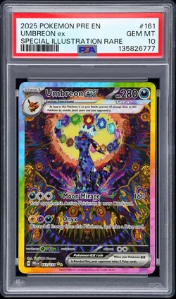 2025 POKEMON PRE EN-PRISMATIC EVOLUTIONS #161 UMBREON EX PSA 10 - Image 1
