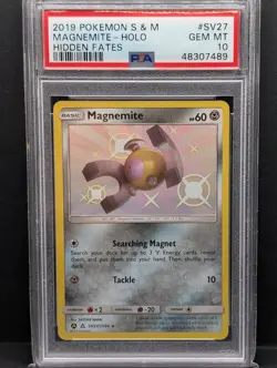 Magnemite SV27/SV94 Hidden Fates: Shiny Vault Holo Rare Pokemon TCG PSA 10 - Image 1