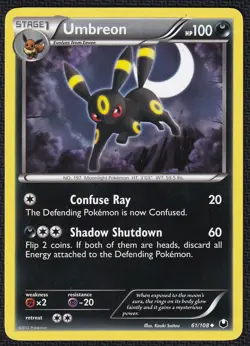 Pokemon Umbreon 61/108 Non-Holo Black & White Dark Explorers - Image 1