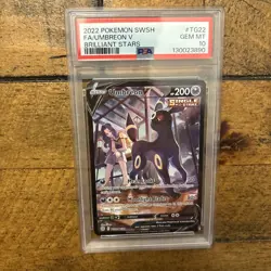 2022 POKEMON SWORD & SHIELD BRILLIANT STARS #TG22 FULL ART/UMBREON V PSA 10 - Image 1
