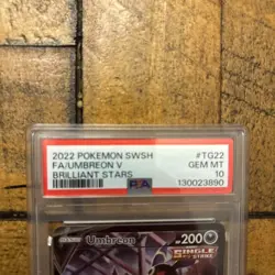 2022 POKEMON SWORD & SHIELD BRILLIANT STARS #TG22 FULL ART/UMBREON V PSA 10 - Image 2