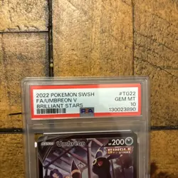2022 POKEMON SWORD & SHIELD BRILLIANT STARS #TG22 FULL ART/UMBREON V PSA 10 - Image 3