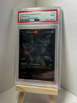 2025 POKEMON BLK EN-BLACK BOLT BLACK WHITE RARE #172 ZEKROM EX PSA 9 - Image 1