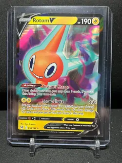 Rotom V 058/196 Holo Ultra Rare Pokemon 2022 Lost Origin NM - Image 1