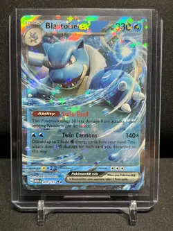 Blastoise ex 009/165 Double Rare Holo Pokemon 2023 S&V 151 NM - Image 1