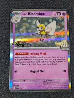 Lillie's Ribombee Pokemon SVP 183 Journey Together Prerelease Stamp Promo - Image 1