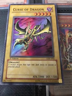 YuGiOh! Card Game Curse of Dragon LOB-A066 Super Rare 1st Edition Card - Image 1