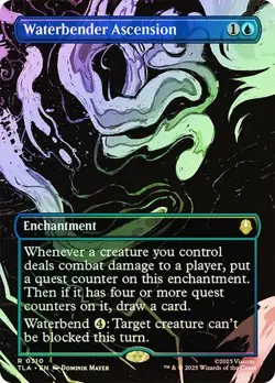 NM Borderless Foil Waterbender Ascension, MTG, Avatar: The Last Airbender, Magic - Image 1