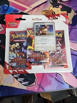 Destined Rivals Kangaskhan Promo Pokemon Scarlet & Violet TCG Booster 3-Pack - Image 1