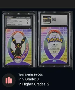 CGC 9 Umbreon 2001 Johto League Champions Topps 7 of 37 Sticker Pokemon Card - Image 3