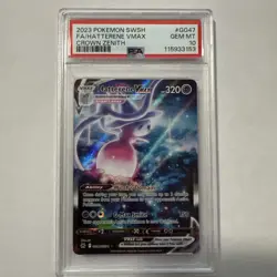 2023 POKEMON SWORD & SHIELD CROWN ZENITH #GG47 HATTERENE VMAX FULL ART PSA 10 - Image 1