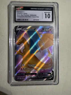 Pokemon TCG Charizard v SWSH050 Black Star Promo Full Art Champion's Path - Image 1