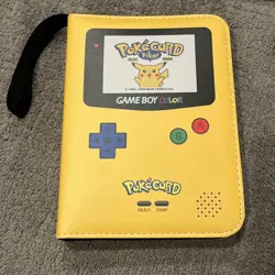 Pokemon Gameboy Color Card Binder with 50 Sheets Zipper Case Collection NICE! - Image 1