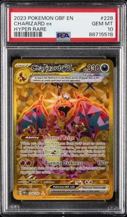 2023 POKEMON OBF EN-OBSIDIAN FLAMES HYPER RARE #228 CHARIZARD EX PSA 10 - Image 1