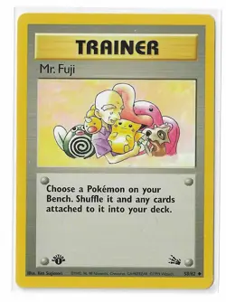 1st Ed Mr. Fuji Non-Holo WOTC Pokemon Card 58/62 Fossil Set LP - Image 1