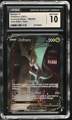 2021 Pokemon Noivern V #196/203 Ultra Rare CGC 10 - Image 1