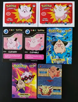Lot of 7 Cleffa Clefairy Clefable non-TCG Cards Pokemon Pocket Monsters - Image 2