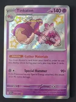 Tinkaton 167 NM Shiny Rare Paldean Fates Pokemon TCG - Image 1