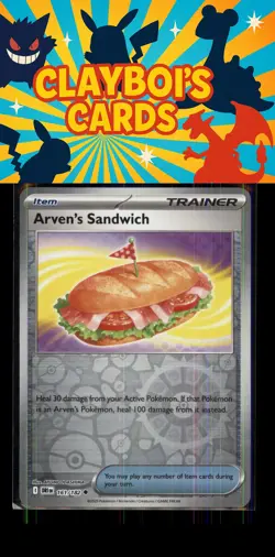 Arven's Sandwich Destined Rivals Pokemon 161/182 Reverse Holo Uncommon NM+ - Image 1